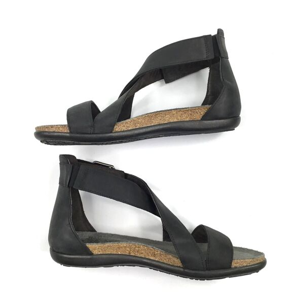 NAOT Rianna Cork Sandal Womens 38 US 7 Oily Coal Leather Strappy Gladiator NEW - Picture 10 of 15
